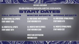Suburban Council sports start dates for 2021-2022 school year