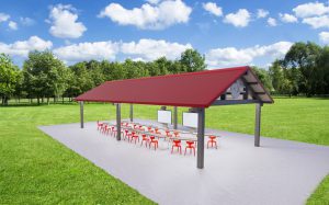 Rendering of outdoor classroom space.