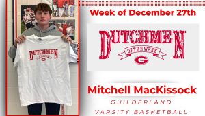 Mitch MacKissock (Varsity Basketball) is the Dutchmen of the Week for Dec. 27, 2021