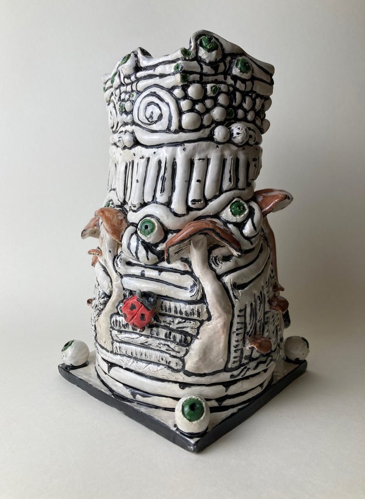 Ceramic sculpture.