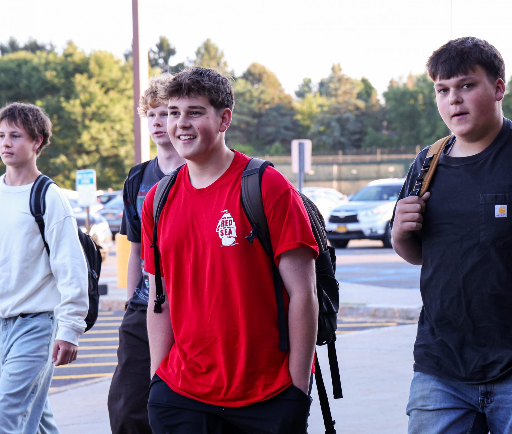GHS students on the first day.