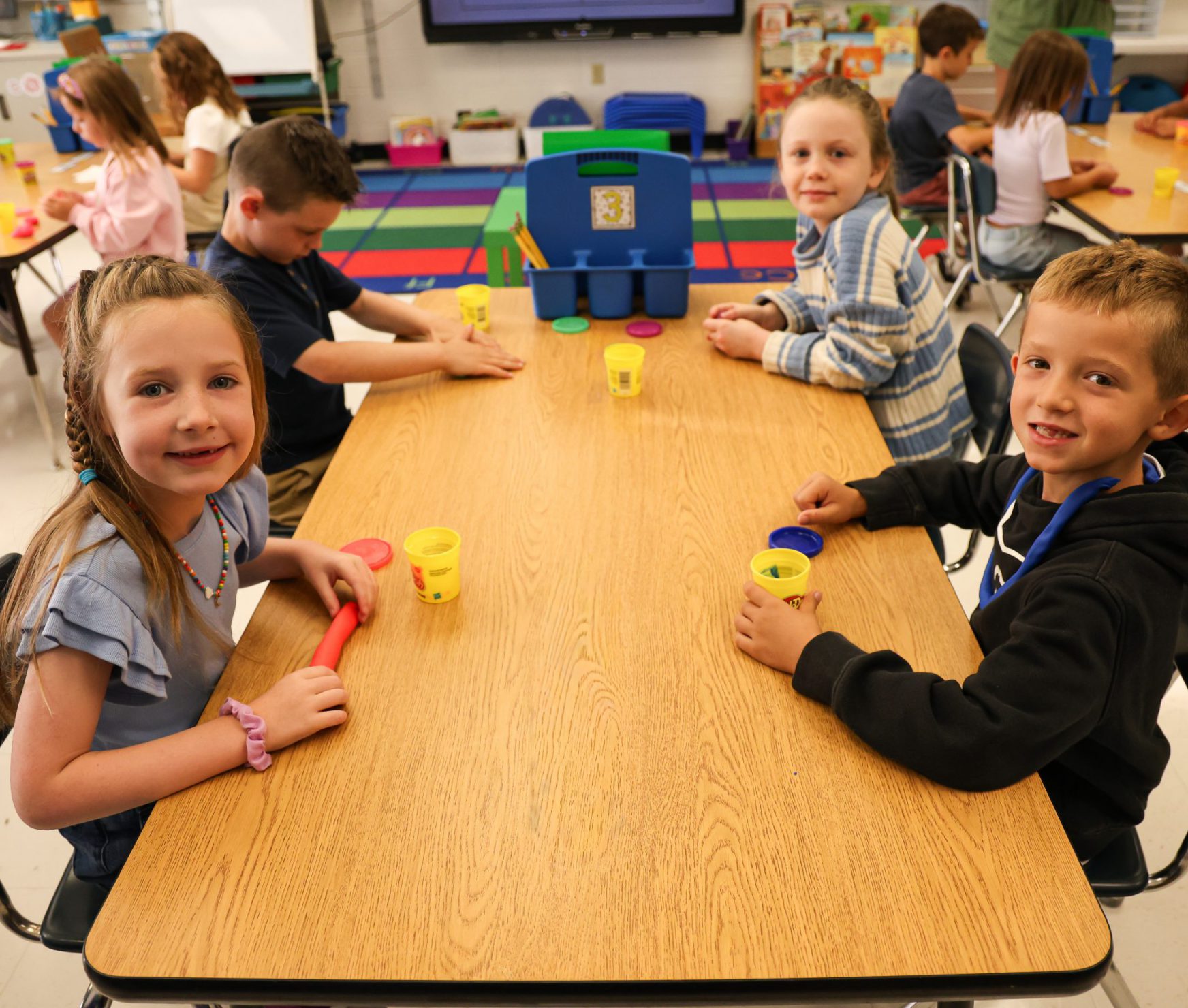 Students sitting in class.
