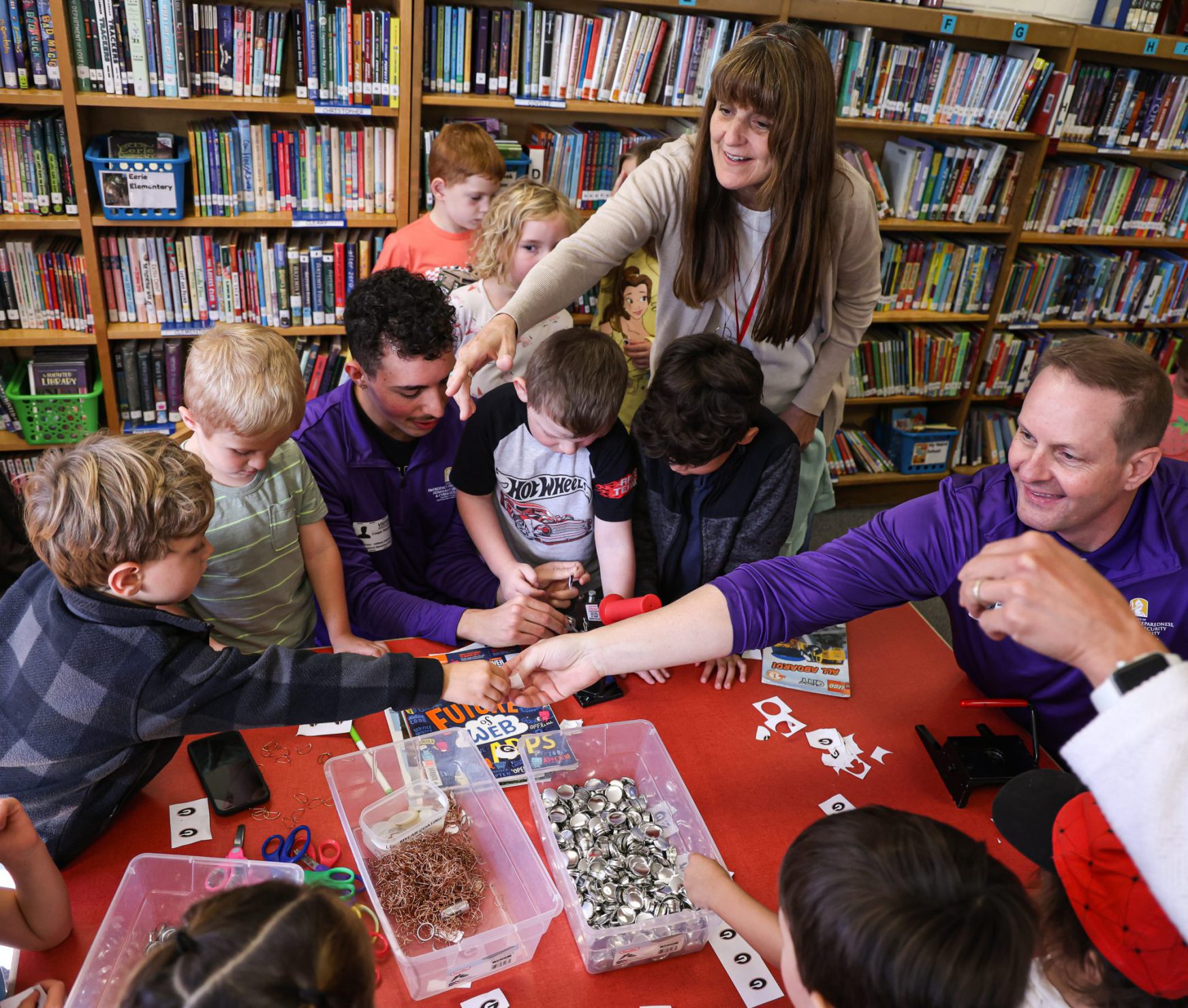 AES students participating in STEAM activities.