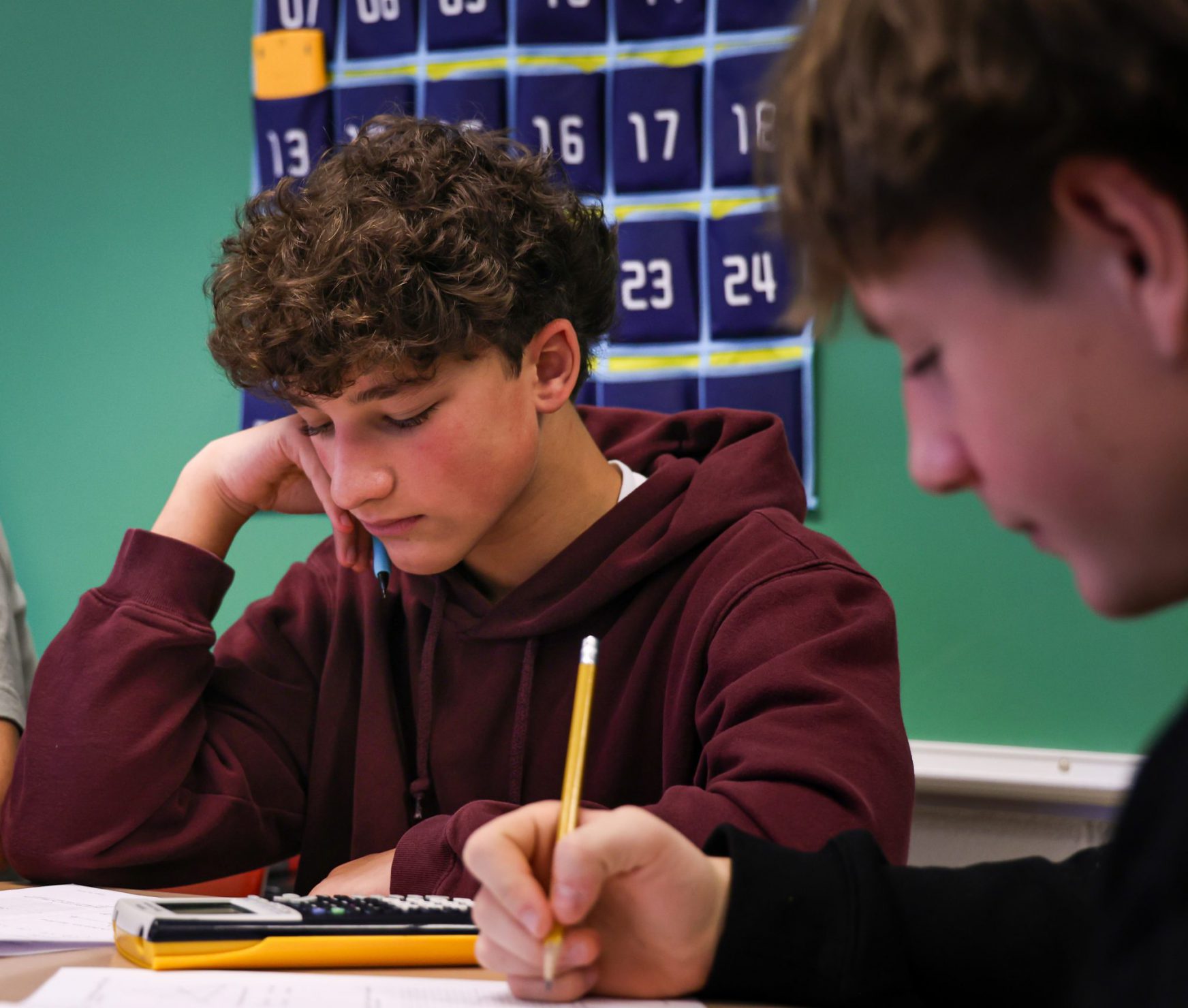 Student focused in class.