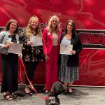 photo of Tenuree Elizabeth Guidi, Tenuree Nicole Cioffi, Principal Jacqulyn Dignum and Tenuree Lauren Werking