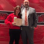 Photo of Retiree Patricia Abatto and Principal Stephen Wolf