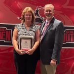 Photo of Retiree Michelle McDonough and Principal Allan Lockwood