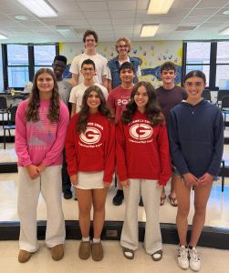 Picture of all-state musicians. Top row (L to R): Adam Hawrylchak, Alex Parmerter
Middle row (L to R): Caleb Pinder, Crosby Belisle, Anthony Padula, Christopher Hoffman
Front row (L to R): Grace Curro, Lauren Rose Mele, Grace Foran, Emily Winans